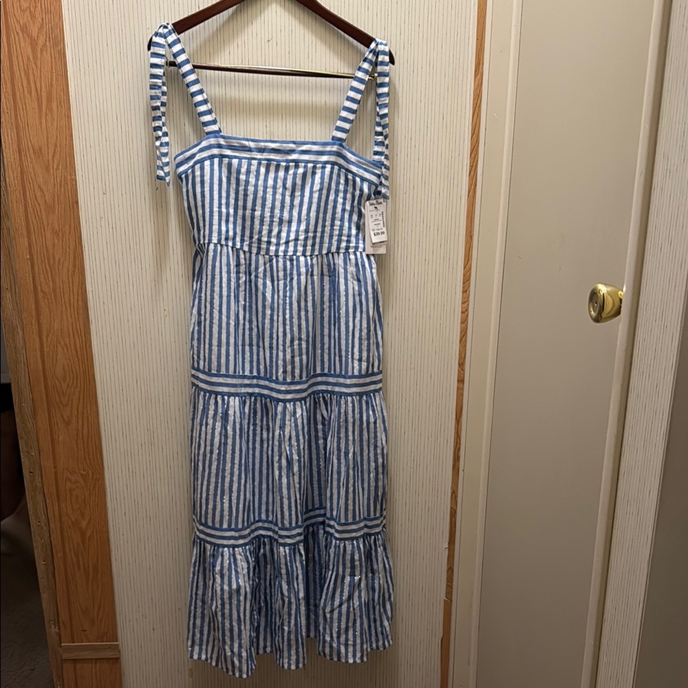 Blue and White Striped Sundress